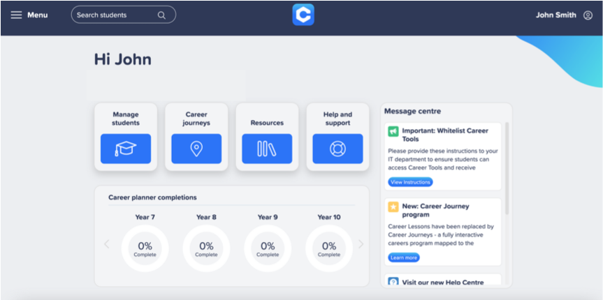 Getting to know your Teacher Portal – Career Tools